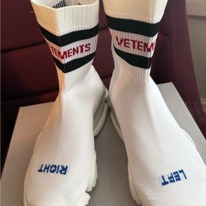 VETEMENT x Reebook White and Black Athletic Socks US 6 EU 37.5